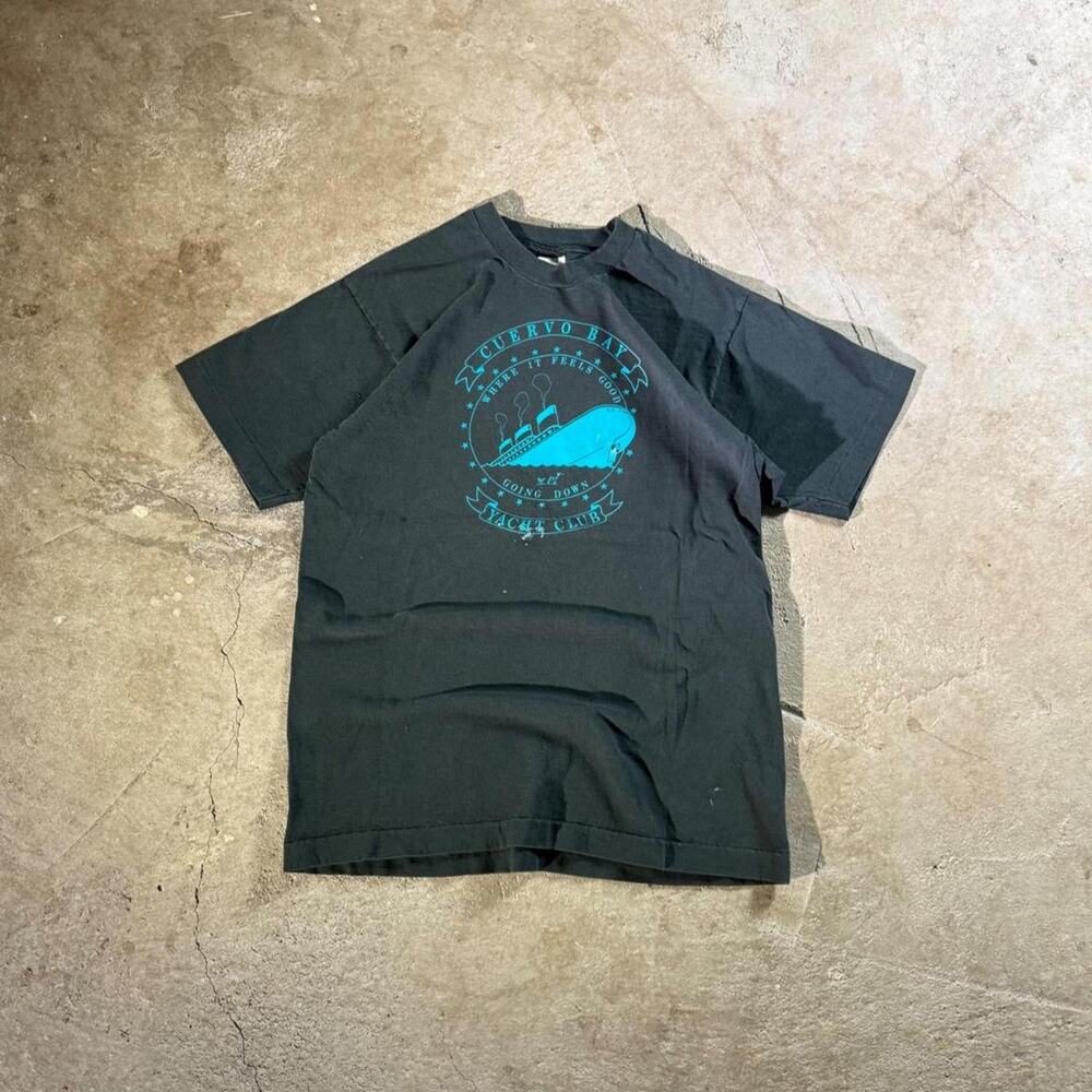 Vintage 90’s Black Cuervo Bay Yacht Club Single Stitch T-Shirt